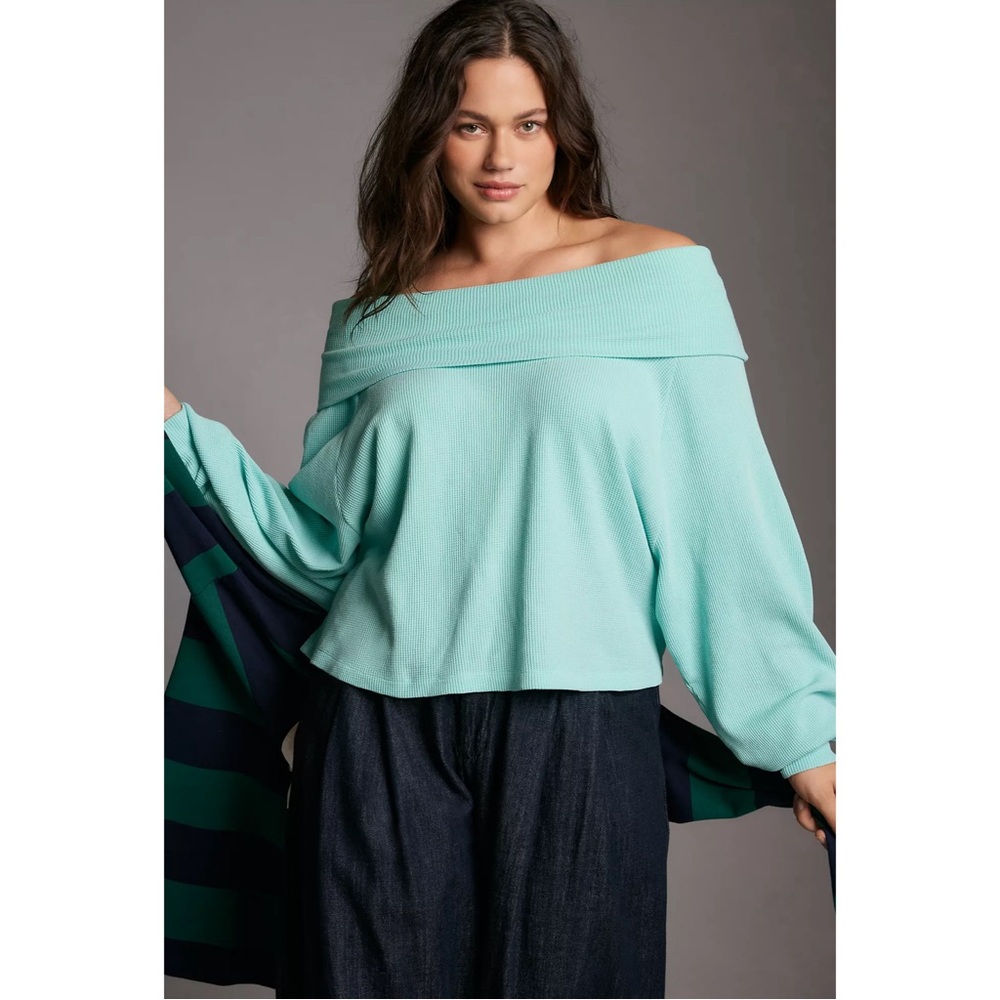 Anthropologie Pilcro Long-Sleeve Slouchy Cowl-Neck Top NWT SZ 1X